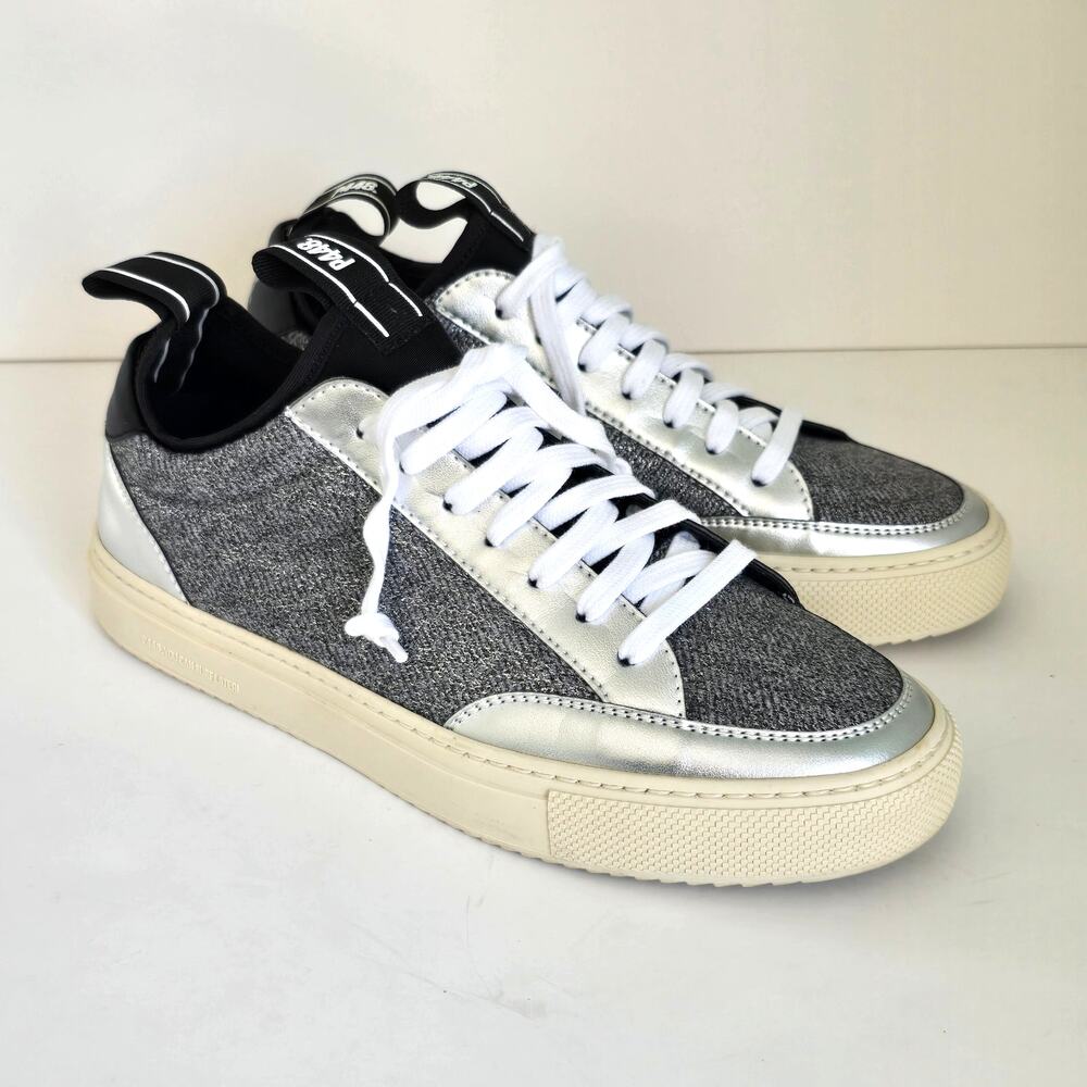 P448 Soho Sock Sneakers Women's 39/8-8.5 Gray Silver Athleisure Athletic Casual